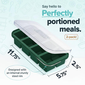 Souper Cubes Kale 1-Cup Freezer Molds ideal for soups, sauces, and leftovers.