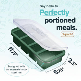 Souper Cubes Kale 1 Cup freezer tray close-up of fill lines for precise portions