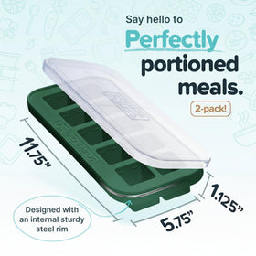 Souper Cubes Kale freezer molds show fill lines for precise portions.
