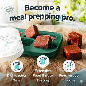 Souper Cubes Kale molds are oven-safe and dishwasher-safe for easy use.