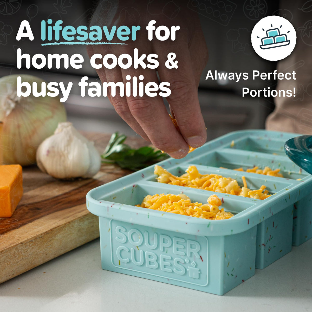Souper Cubes meal-prep stackable trays: maximize freezer space and organization.