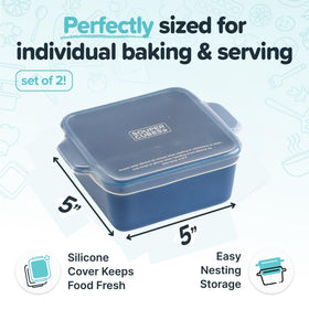 Souper Cubes mini ceramic dish blueberry ideal for single servings.