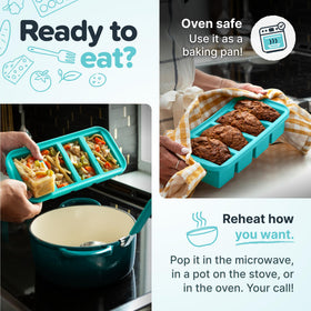 Souper Cubes oven-safe up to 415 F without lid.