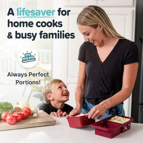 Oven-safe Souper Cubes tray withstands heat up to 415 F without lid.