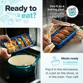 Souper Cubes oven-safe up to 415 F with lid removed for versatile cooking tasks