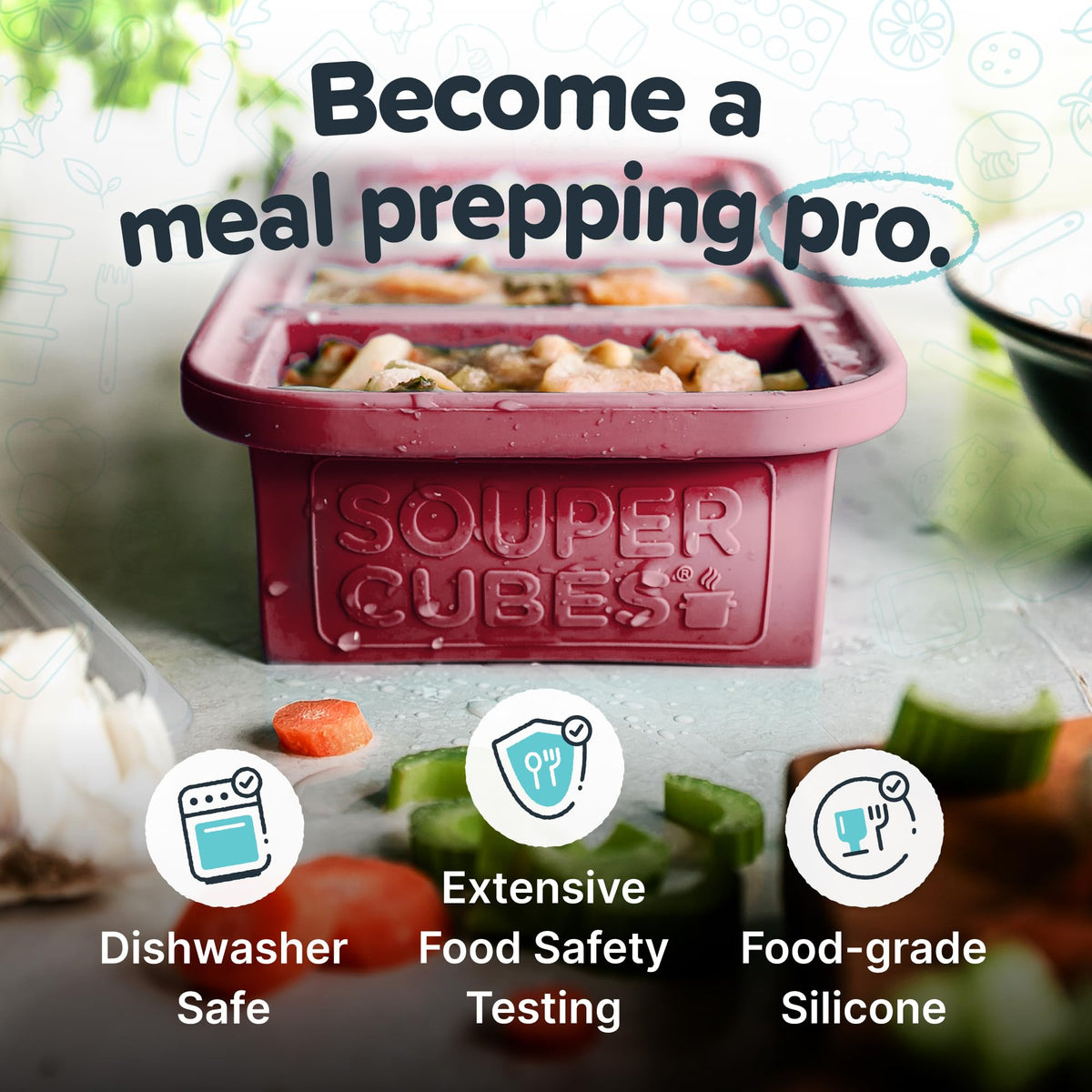 Souper Cubes oven-safe freezer molds ideal for freezing and reheating.