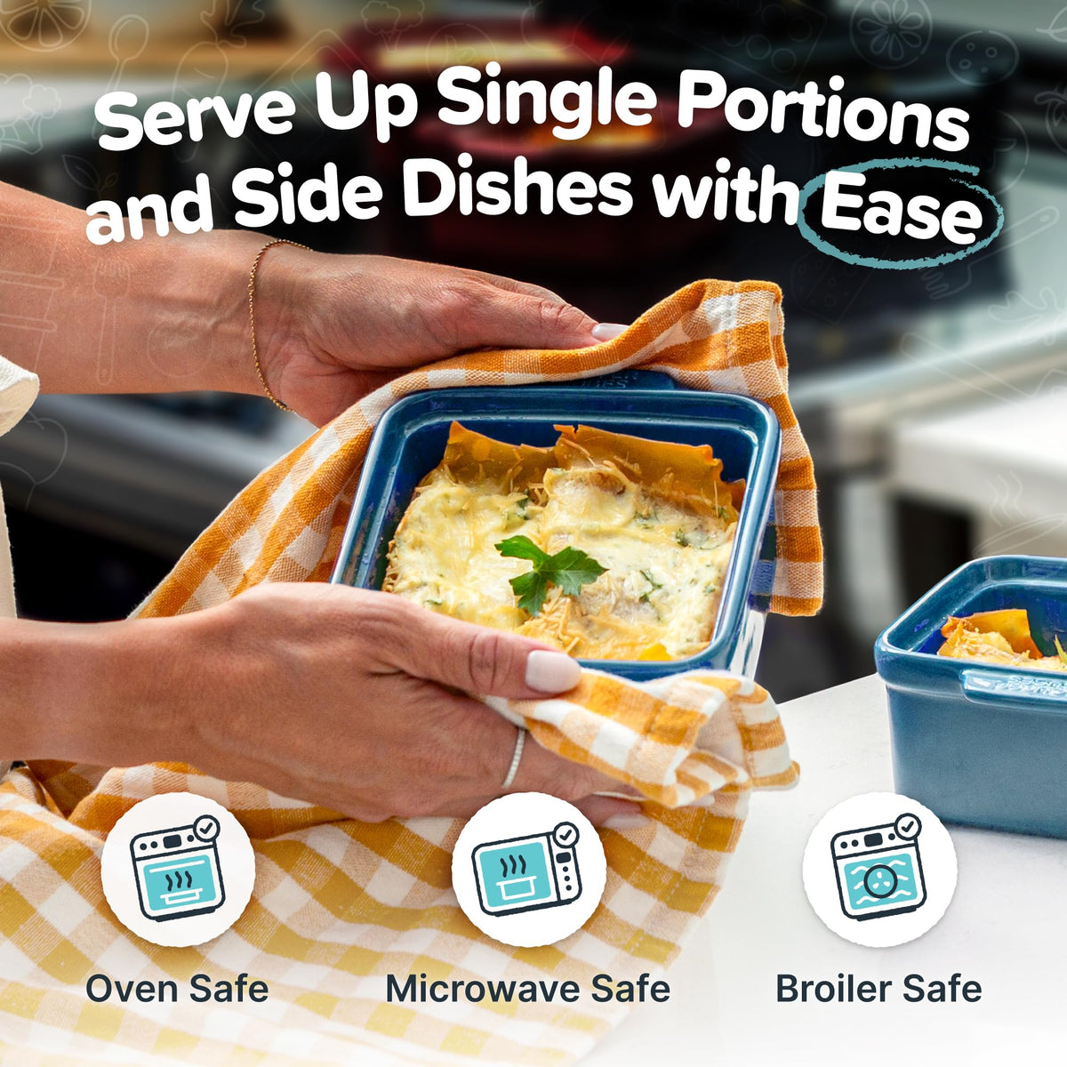 Souper Cubes silicone covers blueberry seal in moisture during reheating.