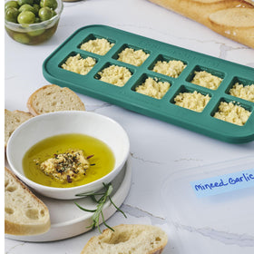 Souper Cubes silicone-freezer-mold closeup; durable dishwasher-safe storage for small portions.