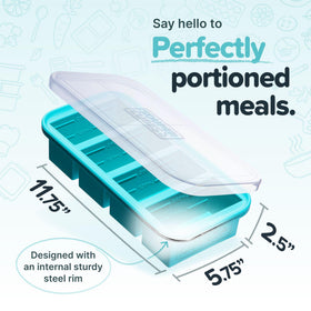 Souper Cubes silicone freezer mold ready for freezing soups and sauces.