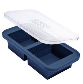 Souper Cubes two-cup freezer tray in blueberry color enables easy portioning and meal prep