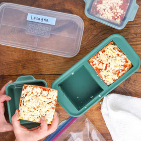 Souper Cubes USA-made stoneware dish for quick reheats