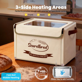 Sourdbred humidity tray and water for improved dough fermentation.