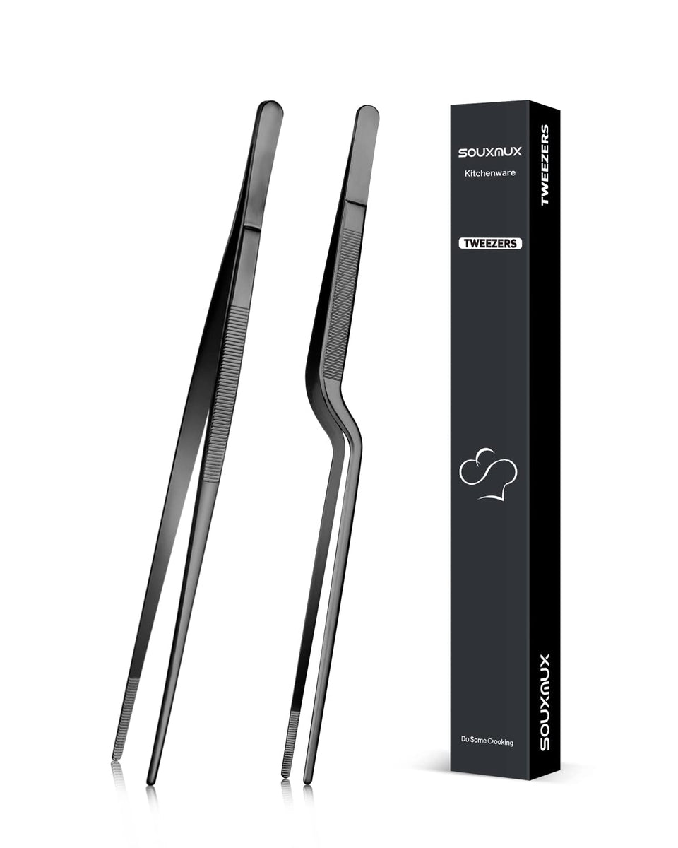 SouxMux 10-inch cooking tweezer ideal for precise plating and grilling control.