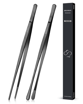 SouxMux 2-style tweezers in black showcase versatile tips for precise plating.