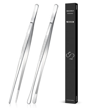 SouxMux 2 Pcs 12-inch tweezers with skinny tips for precise plating.