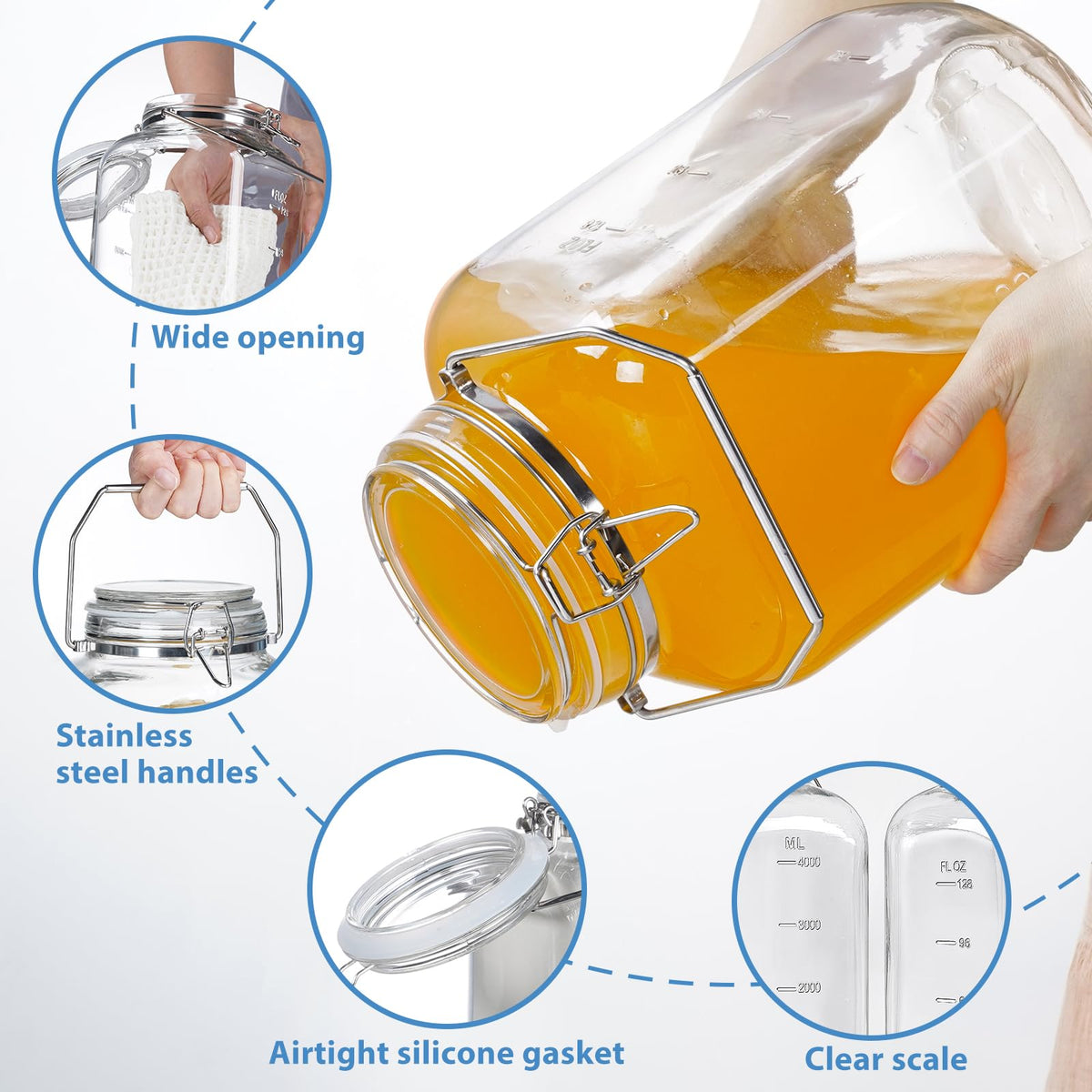 Sovietiep 192 oz capacity jar set for bulk pantry storage