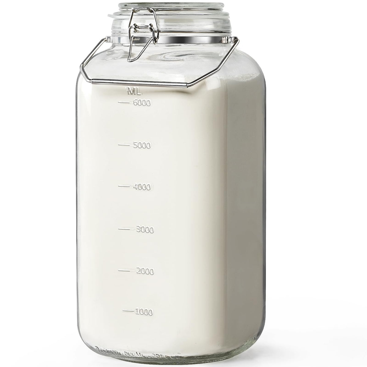 Sovietiep 2-gallon glass jar with airtight lid preserves freshness of flour and sugar.