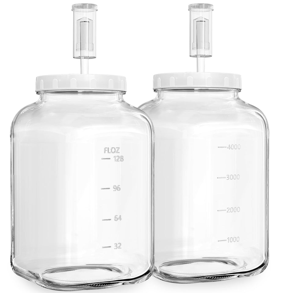 Sovietiep 2-pack large fermentation jars with a wide mouth for easy loading and cleaning.