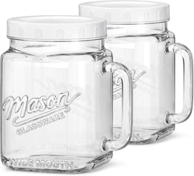 Sovietiep 74oz wide-mouth jar with handle for easy pouring and secure pantry storage.