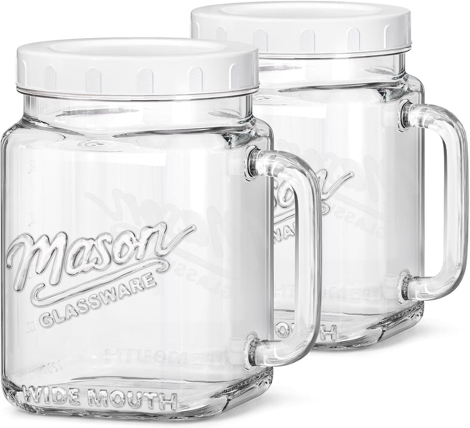 Sovietiep 74oz wide-mouth jar with handle for easy pouring and secure pantry storage.