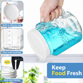 Sovietiep airtight glass mason jar close-up highlights seal quality for fresh, dry ingredients.