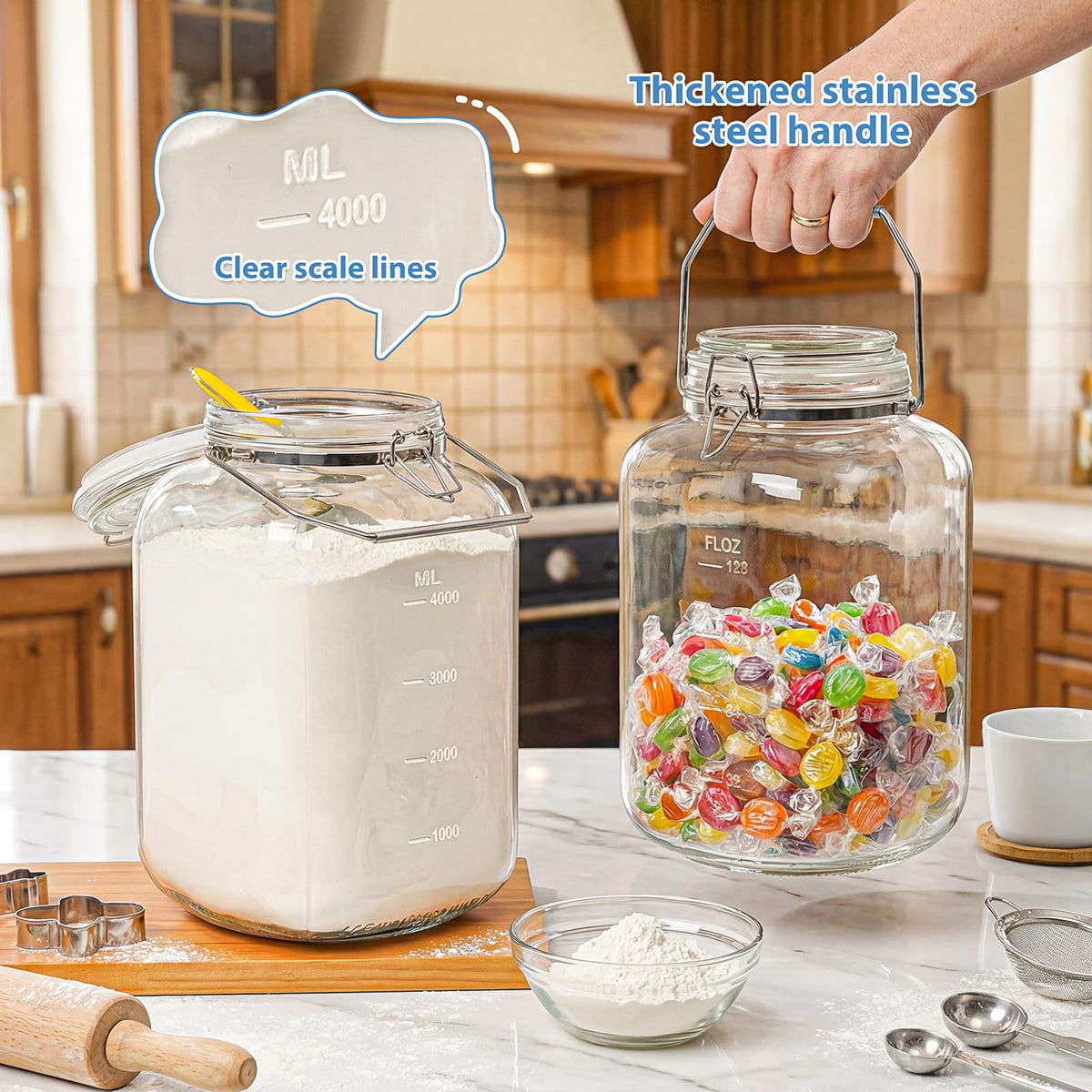 Sovietiep BPA-free glass storage container helps keep grains organized