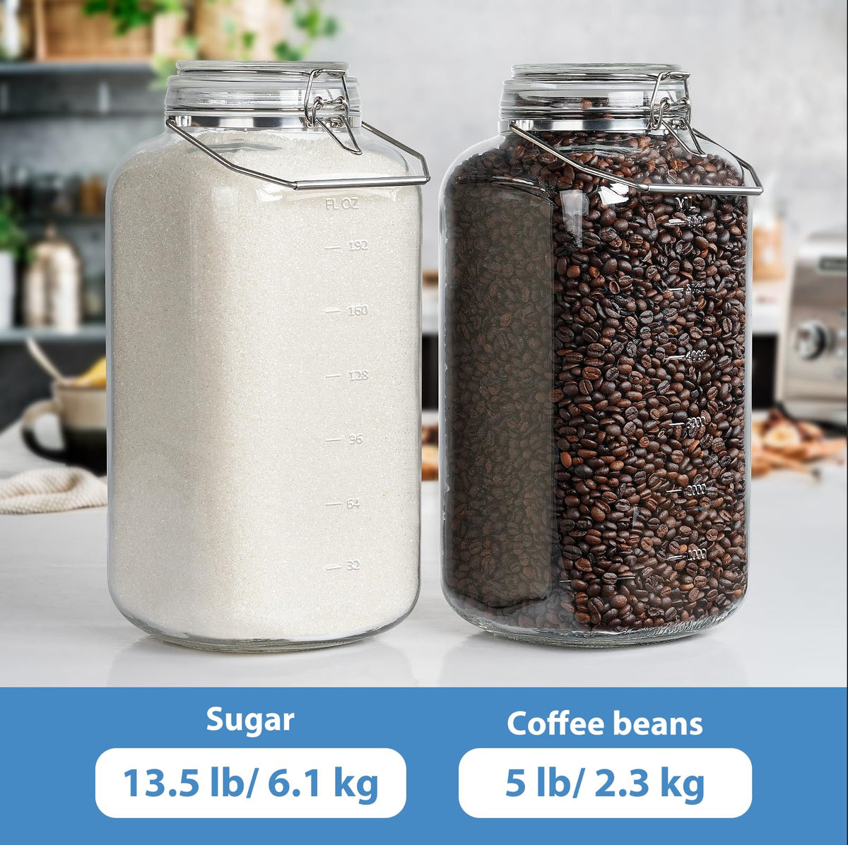 Sovietiep airtight lid with silicone gasket prevents leaks for cookies and coffee beans.
