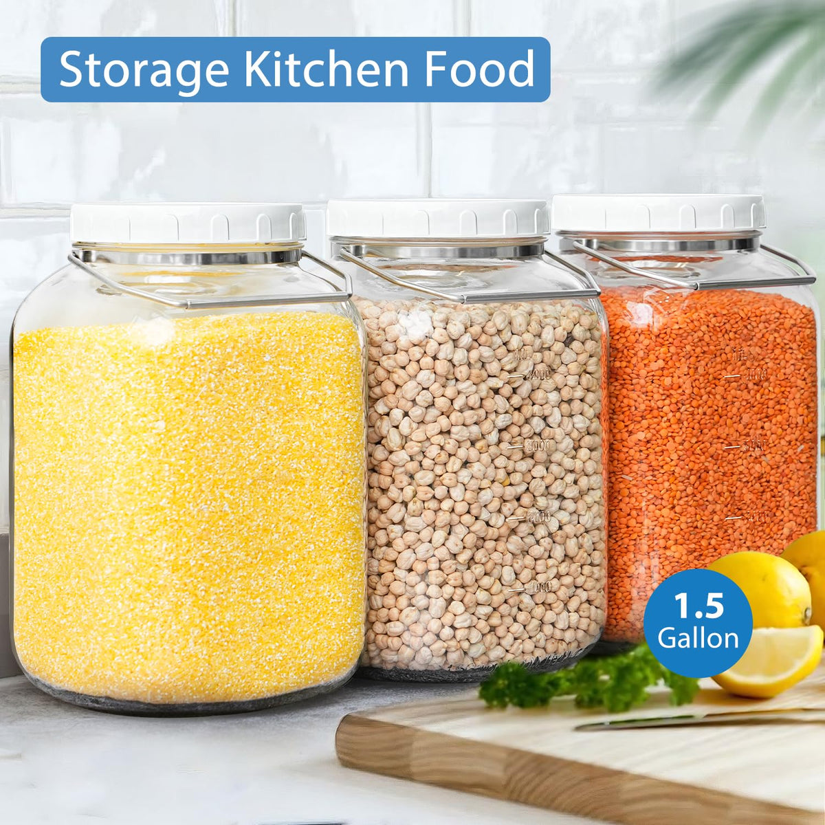 Sovietiep storage jars are ideal for flour, sugar, grains, or snacks.