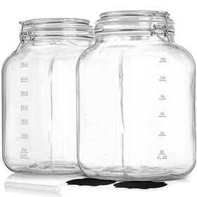 Sovietiep two-pack 1 gallon square glass jar ready for bulk storage and easy pantry organization.