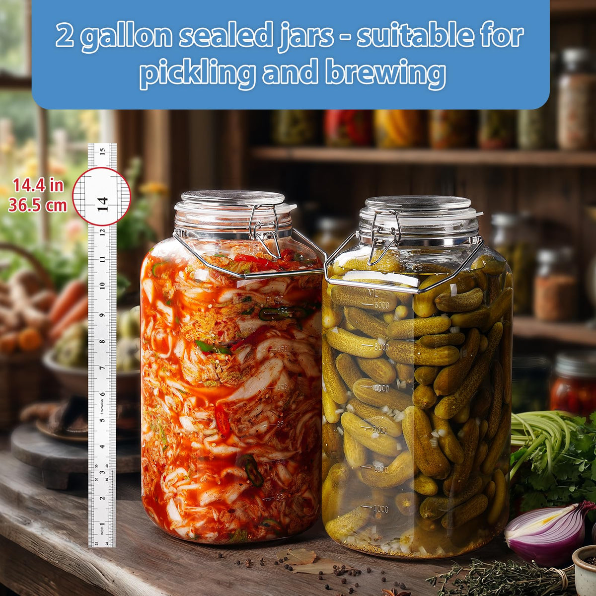 Sovietiep wide-mouth glass jar for easy access to grains and cereals.