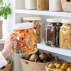 Sovietiep wide-mouth jar with handle grip supports comfortable daily kitchen use.