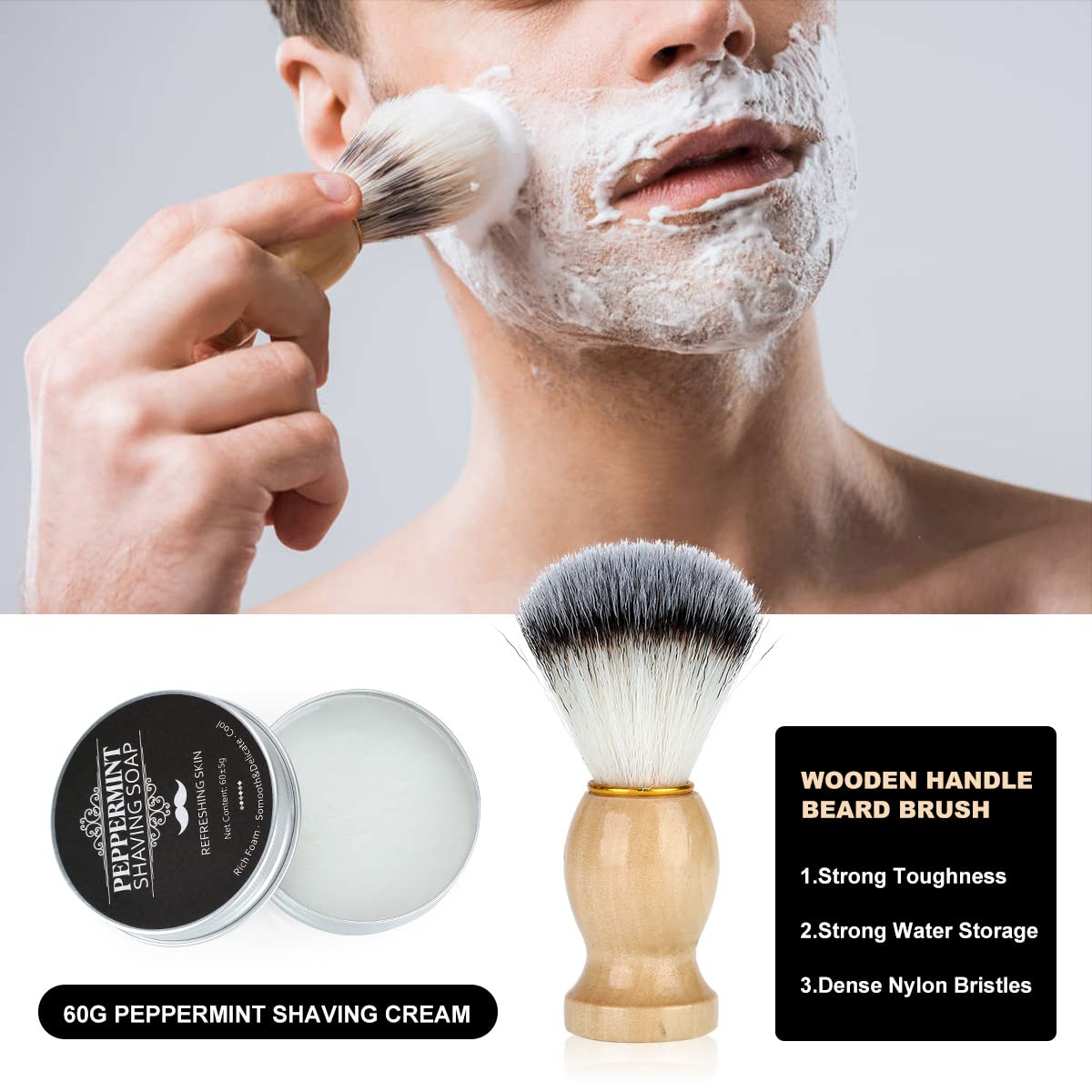 Sovyime peppermint shaving cream offers smooth, refreshing shaving experience.