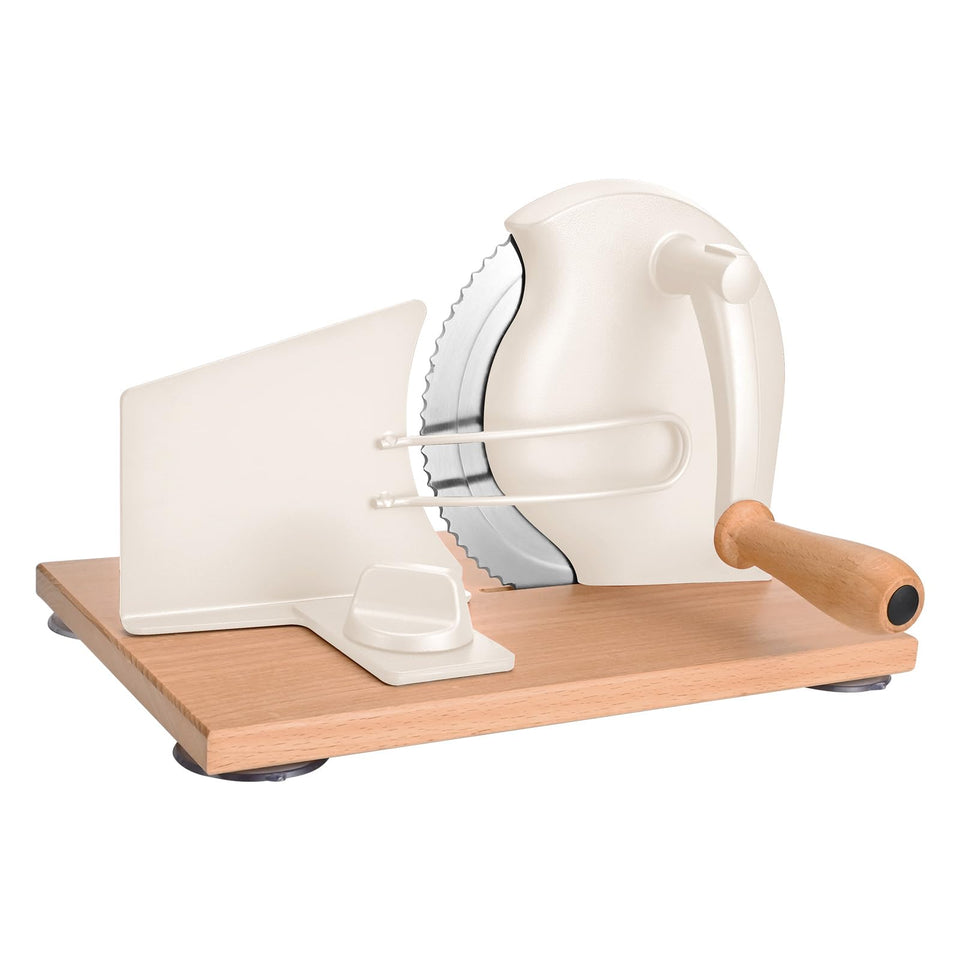 SOWKIPE manual bread slicer base with suction cups for stable countertop slicing.