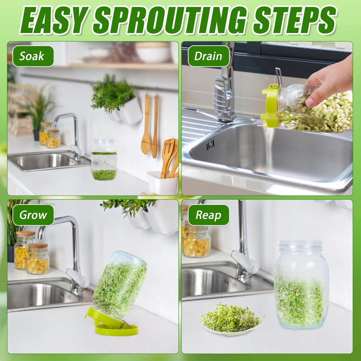 Sozize blackout sleeve blocks light to support consistent sprouts.