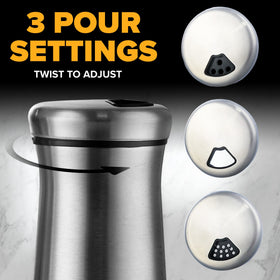 SP HOME GOODS stainless steel caps on glass spice bottles provide durable, easy-to-grip control.