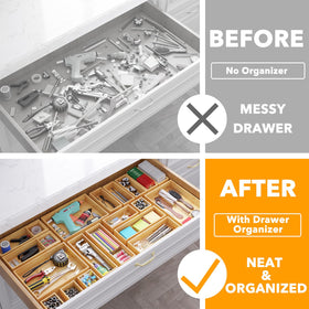 SpaceAid small bamboo organizer for drawers keeps utensils sorted and accessible