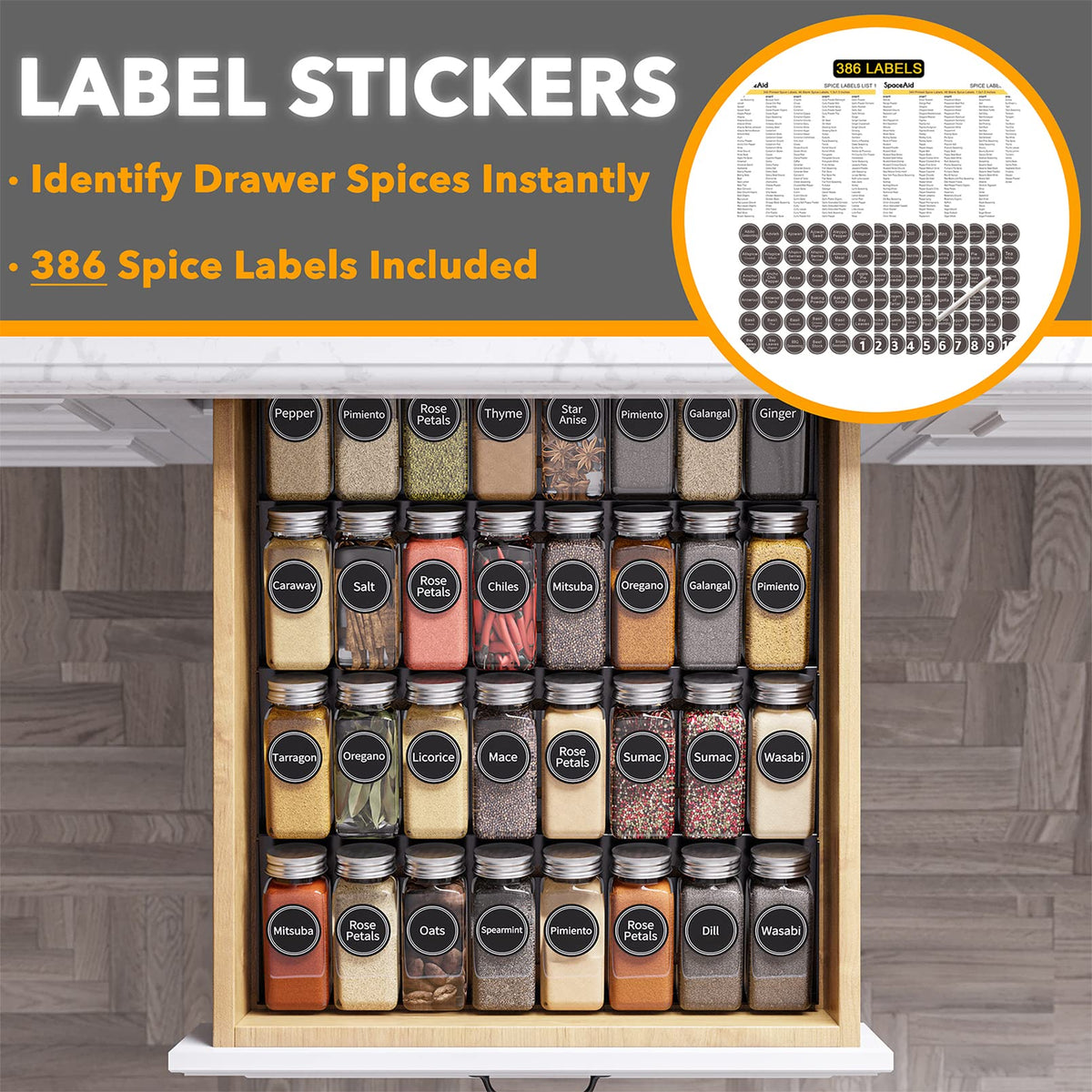 SpaceAid 386 labels labeling system helps keep pantry stocked and orderly.