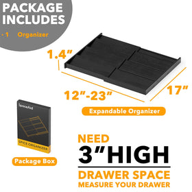 SpaceAid bamboo drawer organizer highlights durable construction