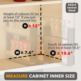 SpaceAid Bamboo pull-out spice rack shows durable bamboo construction