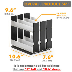 SpaceAid Bamboo pull-out spice rack slides smoothly on ball-bearing glides