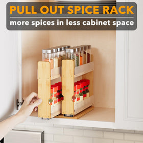 SpaceAid bamboo spice rack assembly included for quick setup.