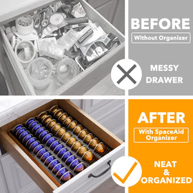 SpaceAid bamboo Vertuo drawer empty ready for your next coffee setup.