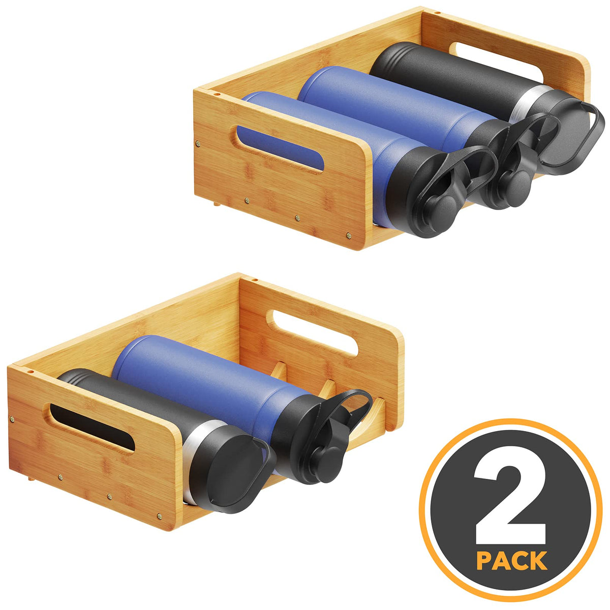 SpaceAid bamboo water bottle organizer cabinet-storage reduces clutter in kitchens.