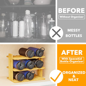SpaceAid label-front panel helps identify bottles at a glance