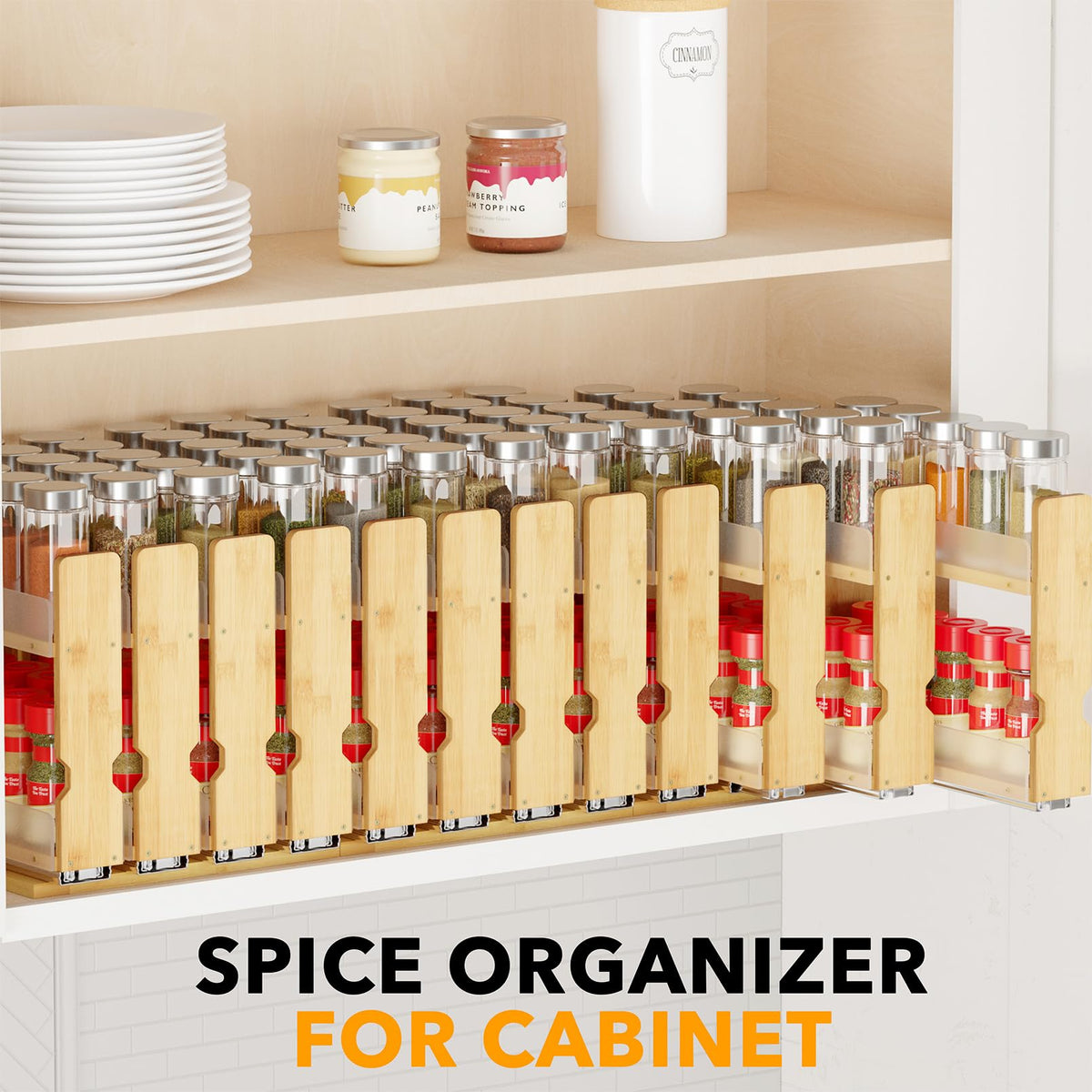 SpaceAid bottom panel clearance enables perfect fit under cabinet lips.