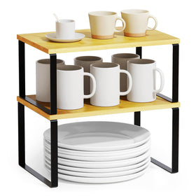 SpaceAid cabinet shelf organizers 2-pack for neat spice storage and easy access.