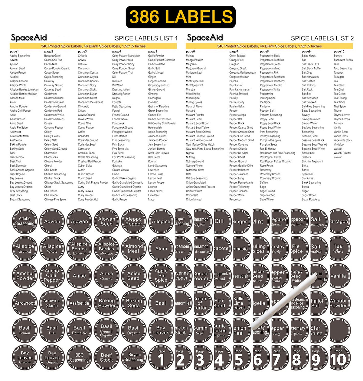 SpaceAid chalk marker on labels ready for writing and rewriting.