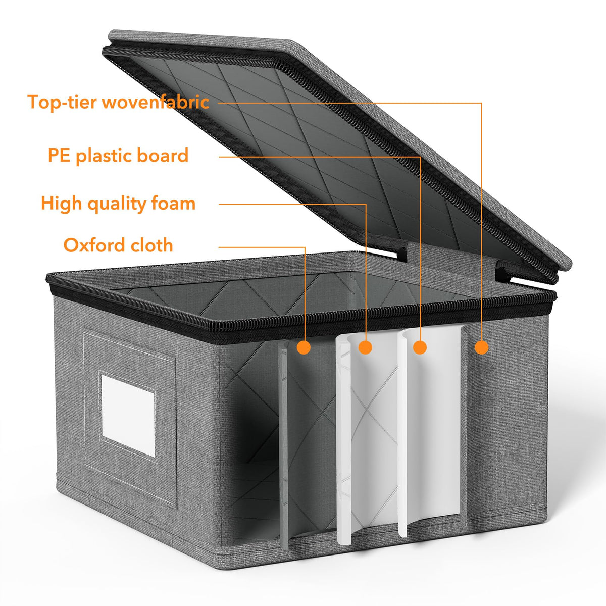 SpaceAid China storage container zipper access enables quick table setting
