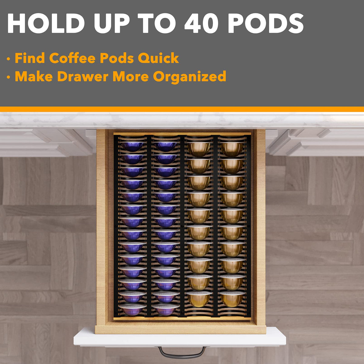 SpaceAid drawer insert assembled and ready for immediate use.