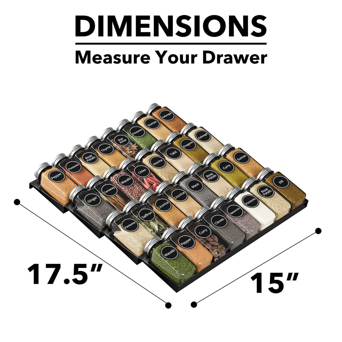 SpaceAid four-tier spice rack tray highlights inclined design for easy reach.